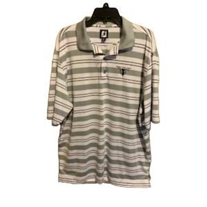 FootJoy XL Mens Gray/White Robert Trent Jones Golf Trail Polo Shirt